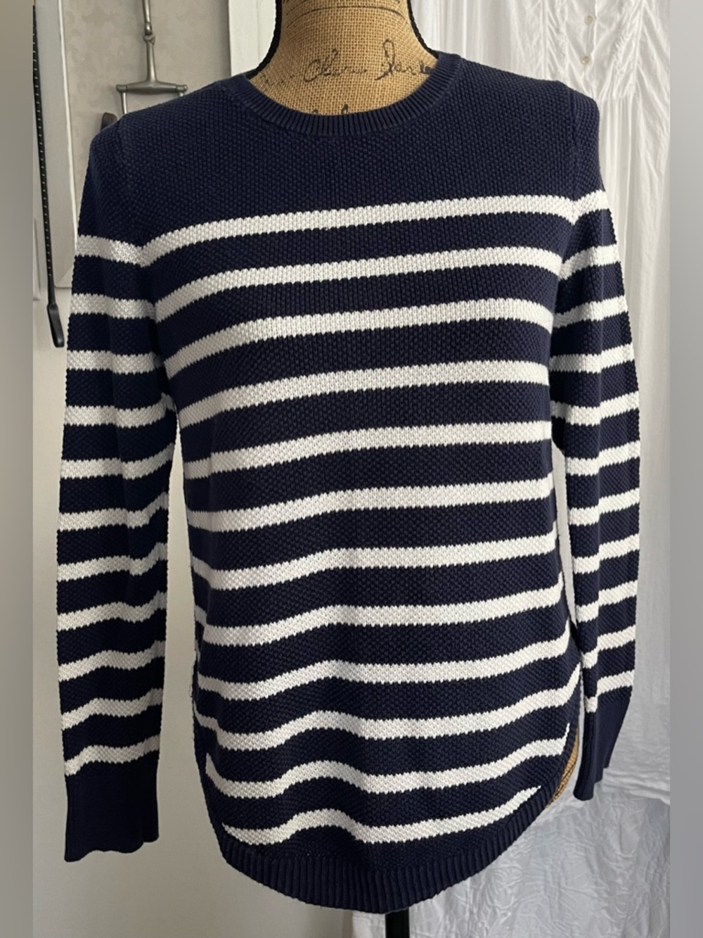 Vintage GAP Nautical Stripe Cotton Crewneck Sweater Coastal Size S